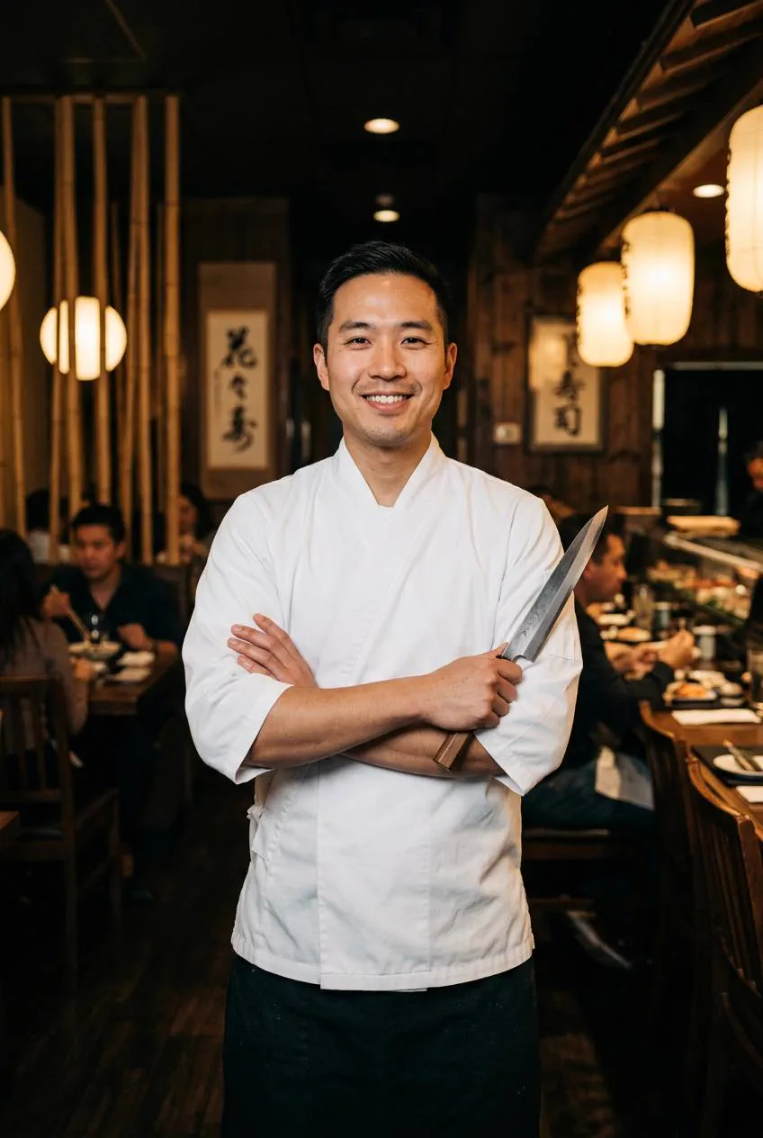 David Hu, chef du restaurant Kanpai Paris